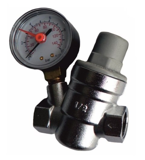 Mini Druckminderer 1/2" mit Manometer Mini Druckminderer 1/2" mit Manometer