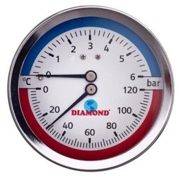 Termomanometr fi80mm, 0-120 °C, 0-4 bar tylny