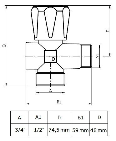 Anschlussventil für Waschmaschine 3/4" Anschlussventil für Waschmaschine 3/4"