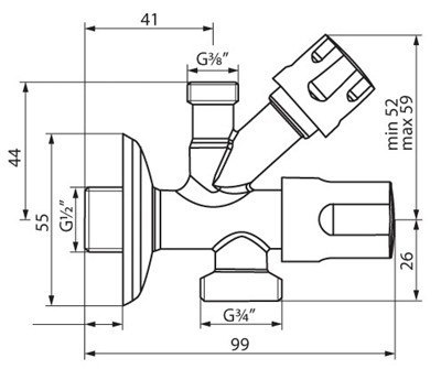 Zawór kulowy kątowy 3/4" Zawór kulowy kątowy 3/4"