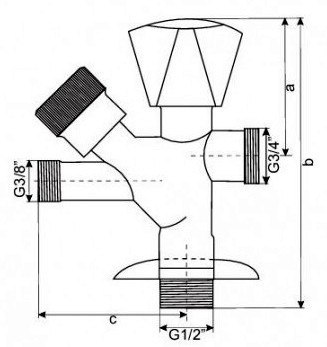 Zawór kulowy kątowy 3/4" Zawór kulowy kątowy 3/4"
